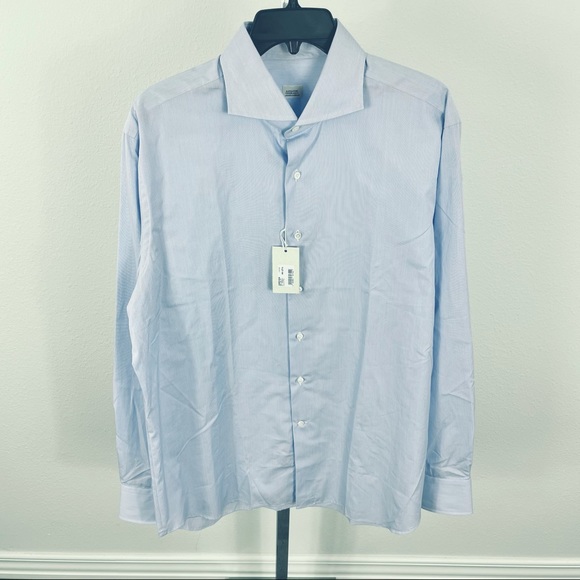 ALESSANDRO GHERARDI BLUE STRIPED POPLIN SHIRT - Picture 2 of 6